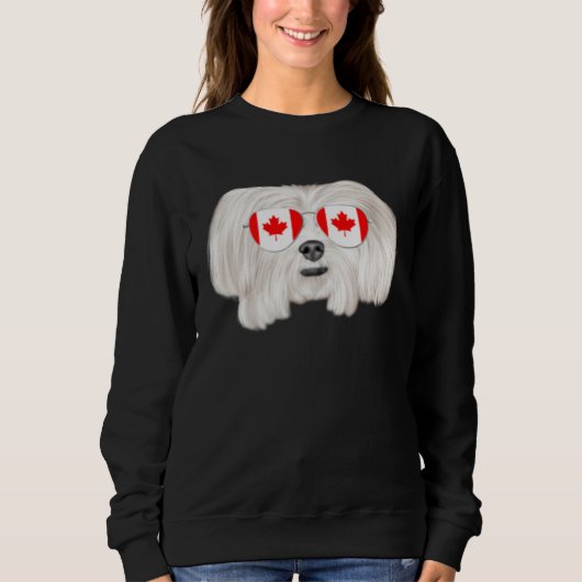 Canadian Flag Maltese Dog Canada Pocket スウェットシャツ (正面)