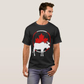 Canadian Flag Maple Leaf Moose Antlers Animal Cana Tシャツ (正面フル)