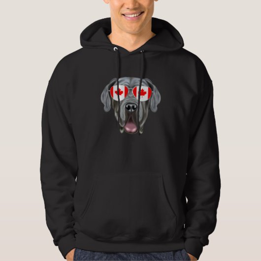 Canadian Flag Neapolitan Mastiff Dog Canada Pocket パーカ (正面)