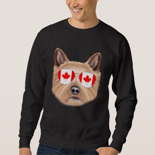 Canadian Flag Norwich Terrier Dog Canada Pocket スウェットシャツ (正面)