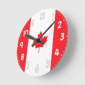 Canadian Flag Wall Clock - Flag of Canada ラウンド壁時計 (傾斜)