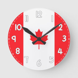 Canadian Flag Wall Clock - Flag of Canada ラウンド壁時計