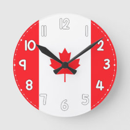 Canadian Flag Wall Clock - Flag of Canada ラウンド壁時計