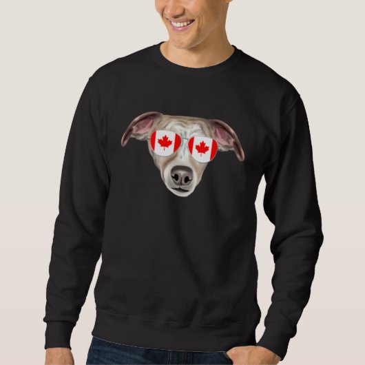Canadian Flag Whippet Dog Canada Pocket スウェットシャツ (正面)