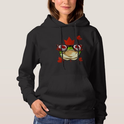 Canadian Frog Maple Tree Leaf Canada Flag Animal F パーカ (正面)
