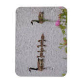 Canadian Geese Family n Flowers Flexible Magnet マグネット (縦)