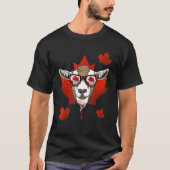 Canadian Goat Maple Tree Leaf Canada Flag Animal G Tシャツ (正面)