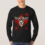 Canadian Goat Maple Tree Leaf Canada Flag Animal G Tシャツ (正面)