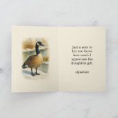 Canadian Goose Wildlife  サンキューカード (内部)