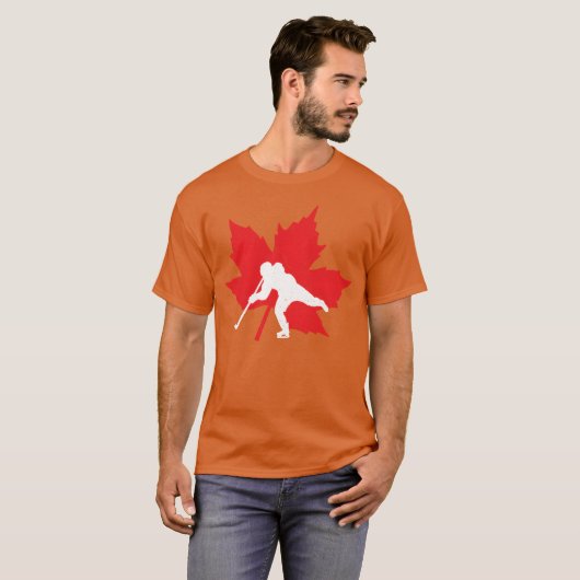 Canadian Hockey Maple Leaf Canada Sports Pride ret Tシャツ (正面フル)