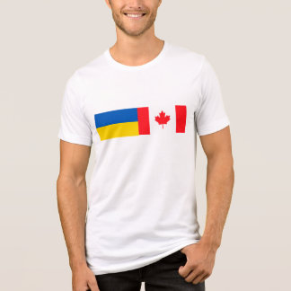 Canadian I stand with Ukraine. CAN & UKR flags. トライブレンドＴシャツ