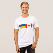 Canadian I stand with Ukraine. CAN & UKR flags. トライブレンドＴシャツ (正面全面)