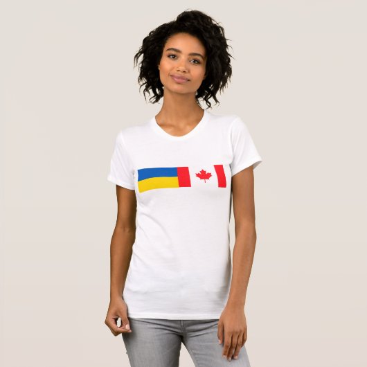 Canadian I stand with Ukraine. CAN & UKR flags. Tシャツ (正面フル)
