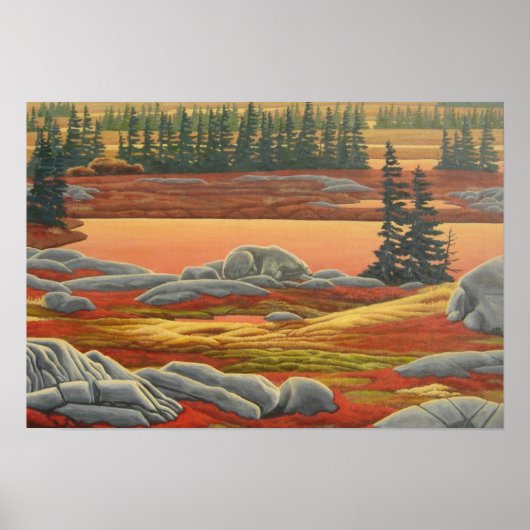 Canadian Landscape Painting Bear Art Print ポスター (正面)