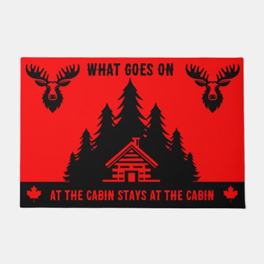 Canadian Log Cabin Funny Decorative ドアマット (正面)