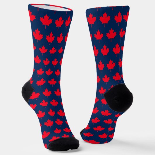 Canadian maple leaf. CANADA. Patriotic.  ソックス (傾斜あり)