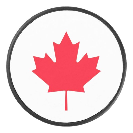 Canadian Maple Leaf. Hockey Puck アイスホッケーパック (正面)