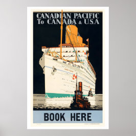 Canadian Pacific To Canada and USA Vintage Travel ポスター