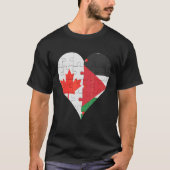 Canadian Palestinian Flag Heart Tシャツ (正面)