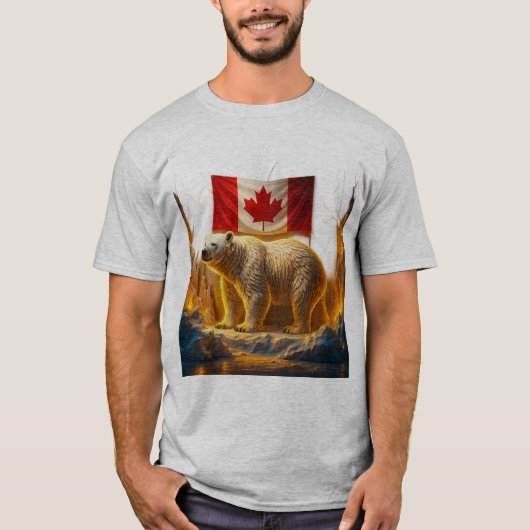 "Canadian Pride Polar Bear Tee – Majestic Wilderne Tシャツ (正面)