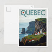 Canadian Quebec Coastal Landscape Lighthouse ポストカード (正面/裏面)