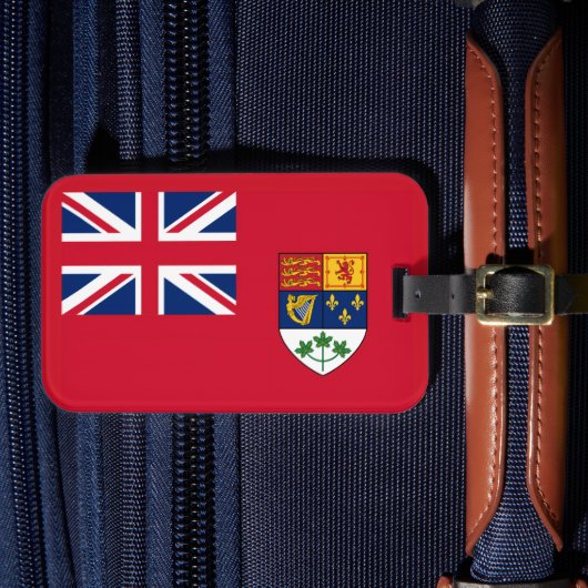 Canadian Red Ensign with Green Leaves Coat of Arms ラゲッジタグ (正面インサイチュ4)