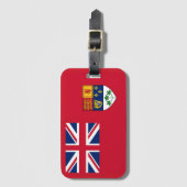 Canadian Red Ensign with Green Leaves Coat of Arms ラゲッジタグ (正面縦)