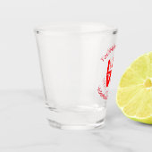 Canadian Red LOVE Heart Flag Personalized Text  ショットグラス (左)