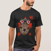 Canadian Rex Maple Tree Leaf Canada Flag Dinosaur Tシャツ (正面)
