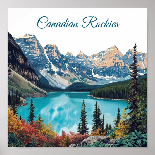 Canadian Rockies Travel Poster WPA Style ポスター (正面)