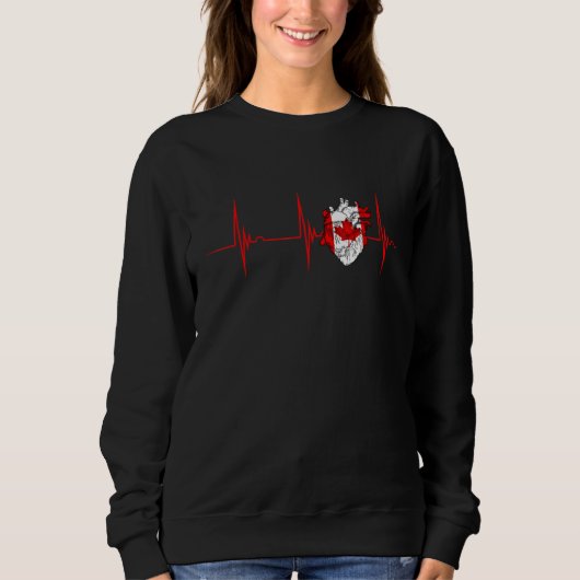 Canadian Roots Heartbeat EKG Pulse Canada Heart Ma スウェットシャツ (正面)