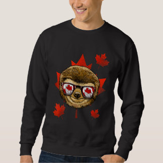 Canadian Sloth Maple Tree Leaf Canada Flag Lazy Sl スウェットシャツ