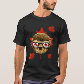 Canadian Sloth Maple Tree Leaf Canada Flag Lazy Sl Tシャツ