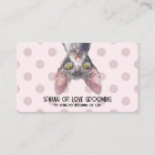 Canadian Sphynx Cat Pink Dots 名刺 (正面)