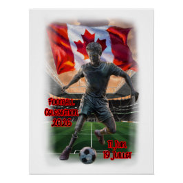 Canadian Statue Celebrates Football on a ポスター