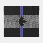 Canadian Thin Blue Line Flag フリースブランケット (正面(横))