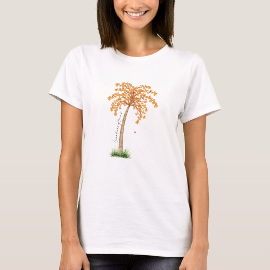 Canadians Abroad Maple Palm by Mukta Cholette Tシャツ (正面)