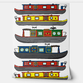 Canal Boats Barges and Narrowboats Pattern 壁紙