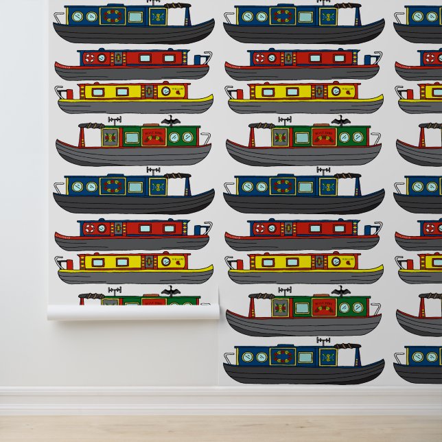 Canal Boats Barges and Narrowboats Pattern 壁紙 (アプリケーション)