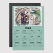 Canal in Venice Italy 2026 Calendar Magnetic Card (正面/裏面)