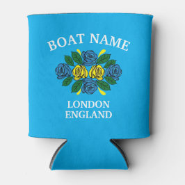 Canal Narrowboat Blue Roses Boat Name 缶クーラー