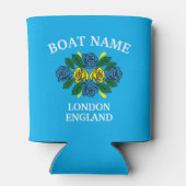 Canal Narrowboat Blue Roses Boat Name 缶クーラー (裏面)