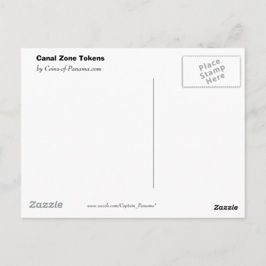 Canal Zone Tokens Collageはがき ポストカード (裏面)