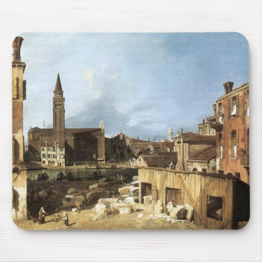 Canaletto、石工のヤード マウスパッド (正面)