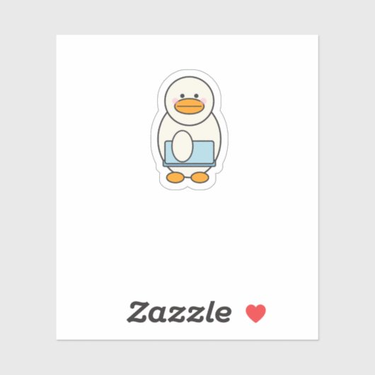 Canard allant au travail, funny work シール (シート)