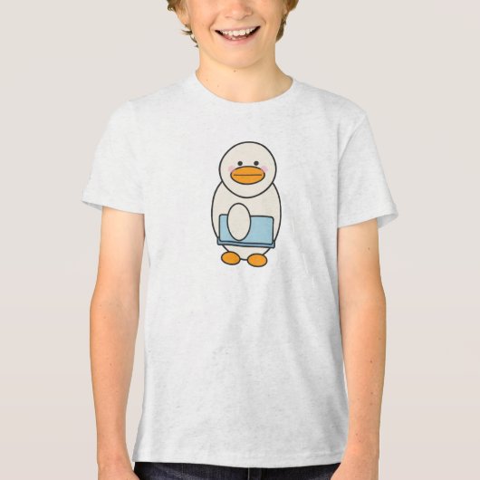 Canard allant au travail, funny work トライブレンドＴシャツ (正面)