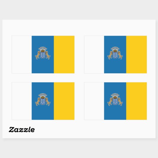 Canary*の島の旗のステッカー 長方形シール (シート)