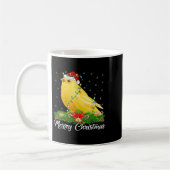 Canary Bird Lover Matching Santa Hat Canary Christ コーヒーマグカップ (左)