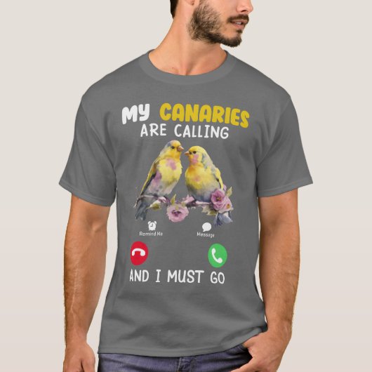 Canary Bird My Canaries Are Calling Bird Lover boy Tシャツ (正面)