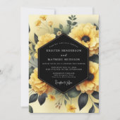 Canary Gloaming Flora Wedding 招待状 (正面)